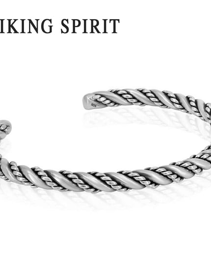 Viking Bracelets Set – Solid 925 Sterling Silver Cuff, 3-Piece Collection (Legacy, Legend, Spirit), Adjustable M–XL, Unisex
