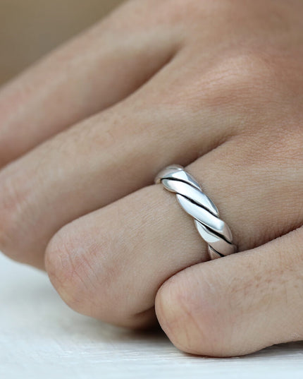 Saturn Ring 925 Sterling Silver Band – 5mm Width, 4–6g, Unisex Sizes 7–15