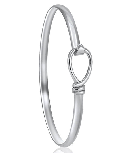 Silver Drop Bangle – Solid 925 Sterling Silver Opening Bracelet for Girls & Women, 4mm Wide