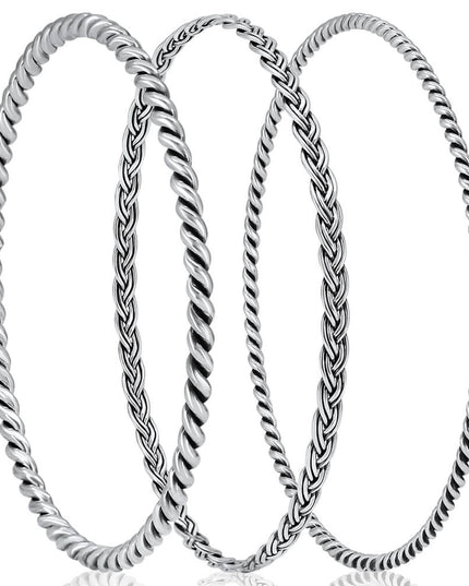 Silver Planets 925 Sterling Silver Women’s Bangles – Planet-Inspired Designs (Mercury, Venus, Mars, Jupiter, Saturn, Uranus, Neptune), Multiple Sizes