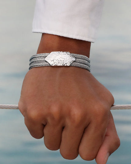 Sterling Trio Bracelet – 925 Sterling Silver Three-Braided Unisex Cuff, 7–10 Inch