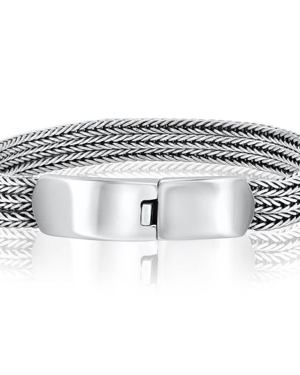 The Trinity 925 Sterling Silver Braided Bracelet – 9mm Wide, 27–44g, Unisex, Made in Thailand