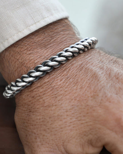 Heavy Power 925 Sterling Silver Twisted Cuff Bracelet – Small 7mm (46g) & Big 12mm (94g), Unisex, Made in Thailand