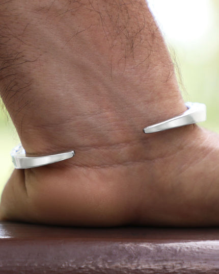 Silver Vector 925 Sterling Silver Unisex Cuff Bracelet – 6.5mm Wide, 49g, Free Size, Made in Thailand