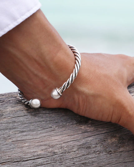 Winding Bangle – 925 Sterling Silver Cuff Bracelet, Unisex, Adjustable M–XL, 5–10” Wrist, High-Quality Gift Included