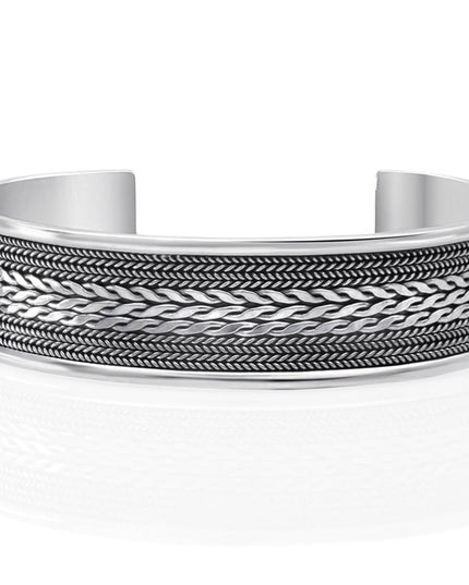 Elegant Wide Cuff Bracelet – Solid 925 Sterling Silver Unisex Design
