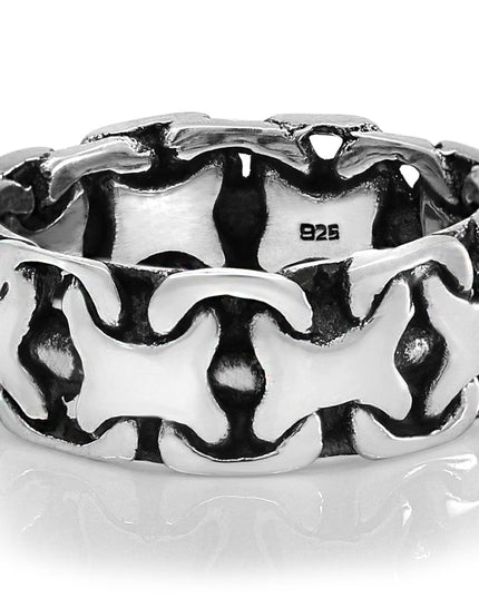 X Ring 925 Sterling Silver – 9mm Wide Band, Sizes 7–14, Made in Thailand