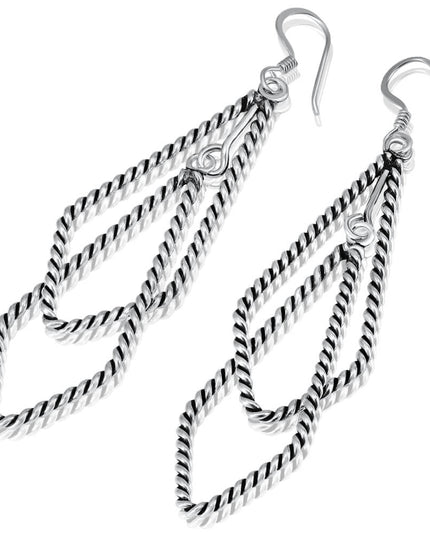 Double Kite Dangle Earrings – High-Quality 925 Sterling Silver Kite-Shaped Jewelry for Women, 15mm x 66mm, Lightweight French Wire Hooks