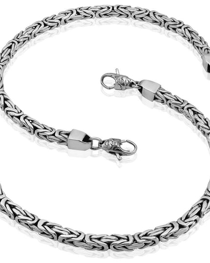 Woven Rope 925 Sterling Silver Byzantine Bracelet – 5mm Thick, Lobster Clasp, Sizes 6.5–10.5, Made in Thailand