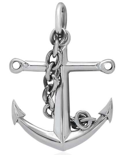 Sterling Silver Anchor Pendant – Solid 925 Nautical Jewelry (33.6mm, 11g)