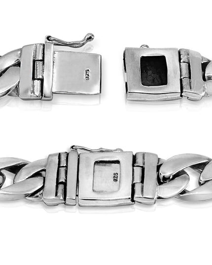 High Class Men’s Bracelet – Solid 925 Sterling Silver with Double-Lock Safety