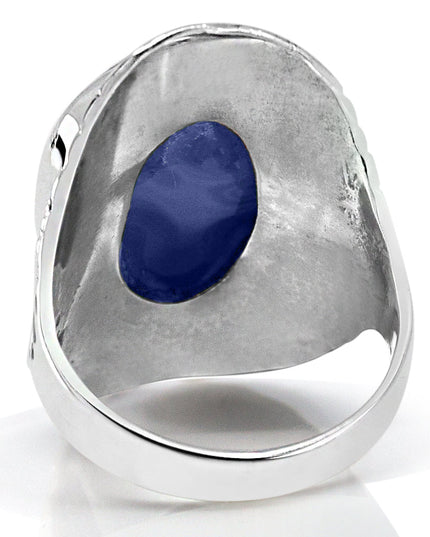 Lapis Lazuli Ring – Handmade 925 Sterling Silver Blue Gemstone Statement Jewelry