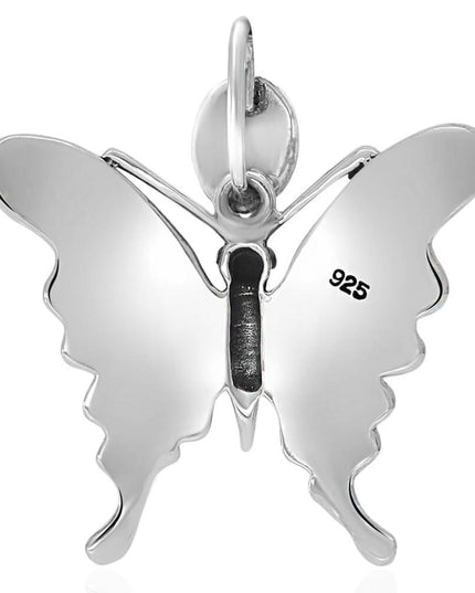Colorful Butterfly Pendant – 925 Sterling Silver with Genuine Gemstones