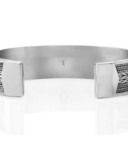 Elegant Wide Cuff Bracelet – Solid 925 Sterling Silver Unisex Design