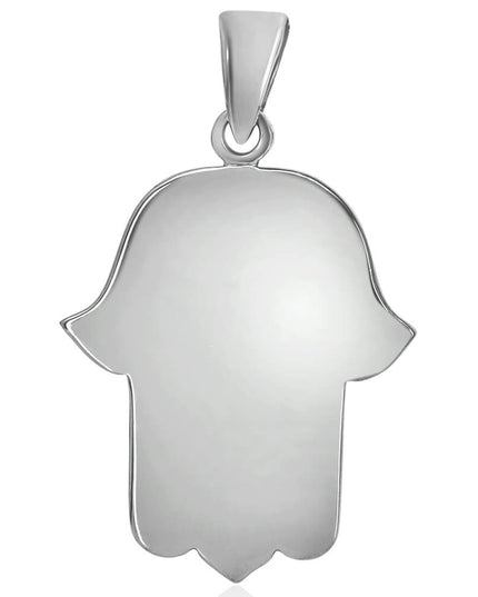 Hamsa 925 Sterling Silver Pendant – 1.5" x 1.1", 11g, Made in Thailand