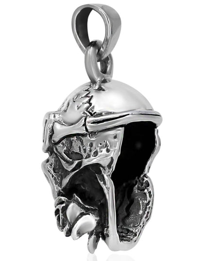 Skull Rose 925 Sterling Silver Pendant – 31mm x 22mm, 14g, Made in Thailand