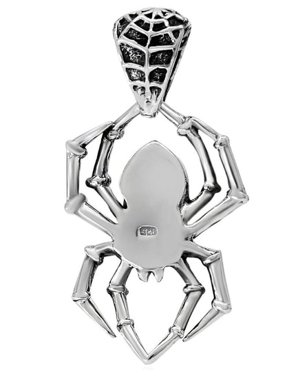 Spider Skull Pendant – Solid 925 Sterling Silver Gothic Jewelry