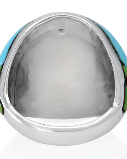 Green Turquoise Mohave Ring – Solid 925 Sterling Silver Statement Jewelry