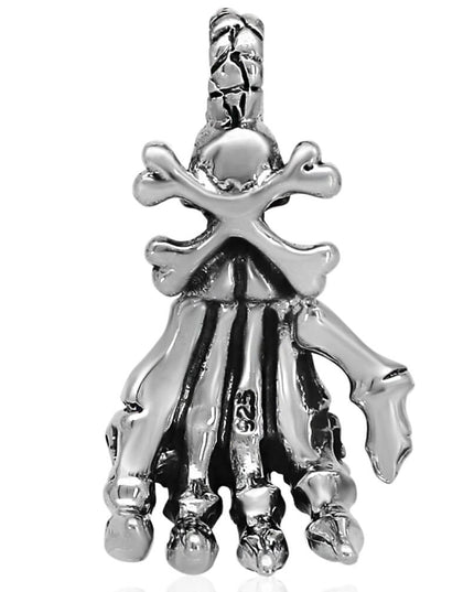 Skeleton Hand 925 Sterling Silver Pendant – 36mm x 20mm, 13.5g, Made in Thailand