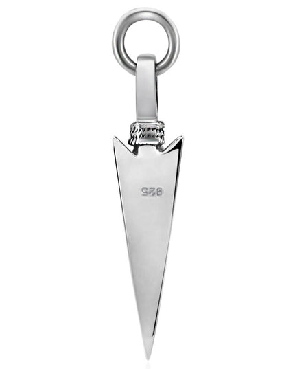 Sterling Silver Arrowhead Pendant with Turquoise – Solid 925 (41mm)