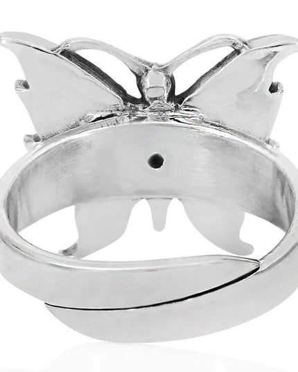 Handmade Sterling Silver Butterfly Ring – Adjustable, Blue Opal or Colorful Gemstones