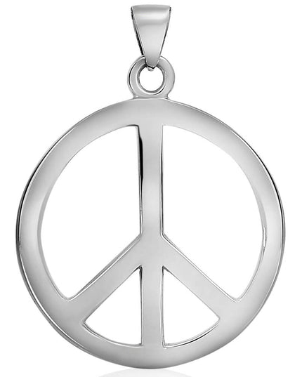 Huge Peace 925 Sterling Silver Pendant – 46mm Round, 24.5g, Made in Thailand