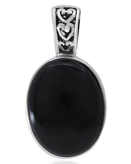 Turquoise or Onyx Pendant – Solid 925 Sterling Silver Genuine Gemstone Necklace
