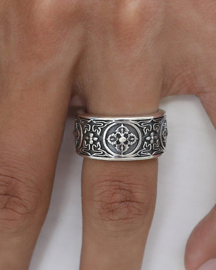 Bottony Ring – Solid 925 Sterling Silver Men’s Statement Band