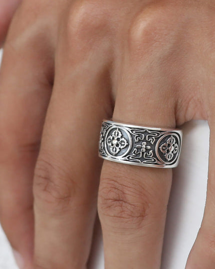 Bottony Ring – Solid 925 Sterling Silver Men’s Statement Band