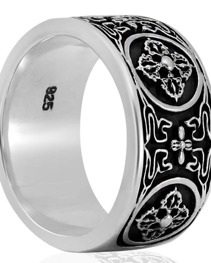 Bottony Ring – Solid 925 Sterling Silver Men’s Statement Band