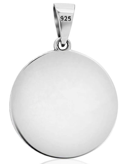 Sterling Silver Yin & Yang Pendant – Solid 925 with Black Onyx & White Shell (30.5mm)