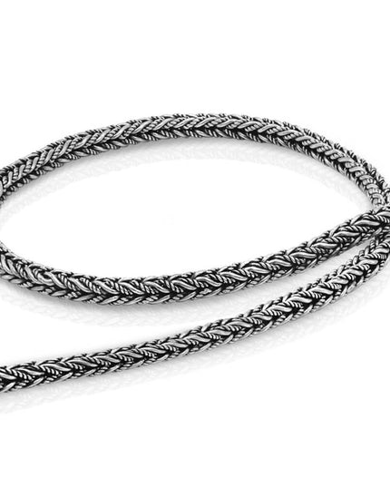 Braid Chain Sterling Silver Necklace – Solid 925, 4mm, 18–30” Lengths