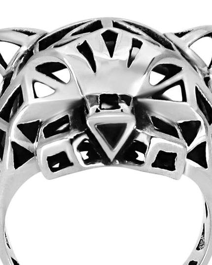 Silver Panther 925 Sterling Silver Abstract Panther Ring – Sizes 8–14, Made in Thailand