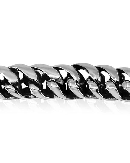 Round Snake Bracelet – Heavy 925 Sterling Silver Men’s Chain Cuff