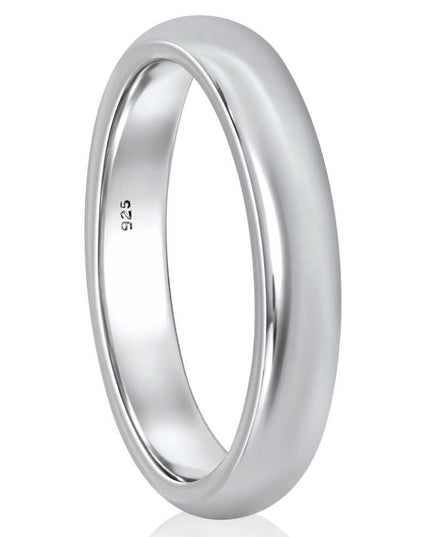 Classic Sterling Silver Band Ring – Solid 925 Silver Wedding Band, 4mm & 8mm Unisex Rings for Men & Women