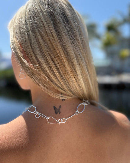 Handmade Sterling Silver Link Necklace – 18" Paperclip Chain with S-Hook Clasp