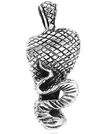 King Cobra 925 Sterling Silver Pendant – 39x18mm, 14g, Made in Thailand