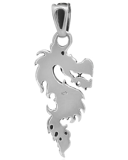 Black Dragon Pendant – 925 Sterling Silver with Black Cubic Zirconia