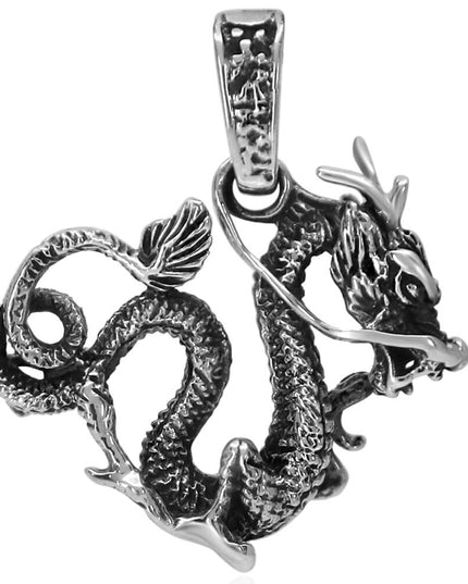 Classic Dragon Pendant – Sterling Silver Men’s & Women’s Necklace Charm