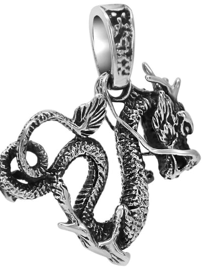 Classic Dragon Pendant – Sterling Silver Men’s & Women’s Necklace Charm