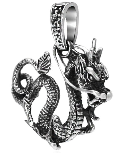 Classic Dragon Pendant – Sterling Silver Men’s & Women’s Necklace Charm