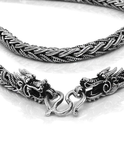 Dragon Chain 925 Sterling Silver Necklace – 5.5mm Thick, Multiple Lengths 18–30", Made in Thailand