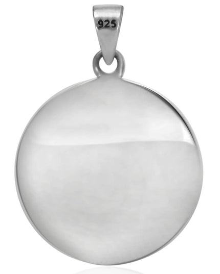 Earth Map 925 Sterling Silver Pendant – 28mm Round, 12g, Made in Thailand