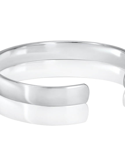 Classic Charm Sterling Silver Cuff Bracelet – Solid 925, Unisex Adjustable (9mm, 27g)