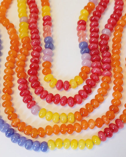 Orange Candy Necklace – Hand-Knotted Jade Beads with 14K Gold-Filled Clasp (18")