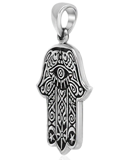 Hamsa 925 Sterling Silver Pendant – 1.5" x 1.1", 11g, Made in Thailand