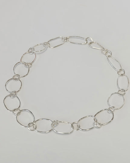 Handmade Sterling Silver Link Necklace – 18" Paperclip Chain with S-Hook Clasp