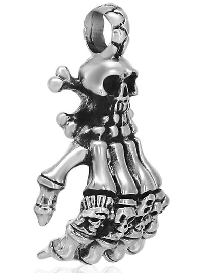 Skeleton Hand 925 Sterling Silver Pendant – 36mm x 20mm, 13.5g, Made in Thailand