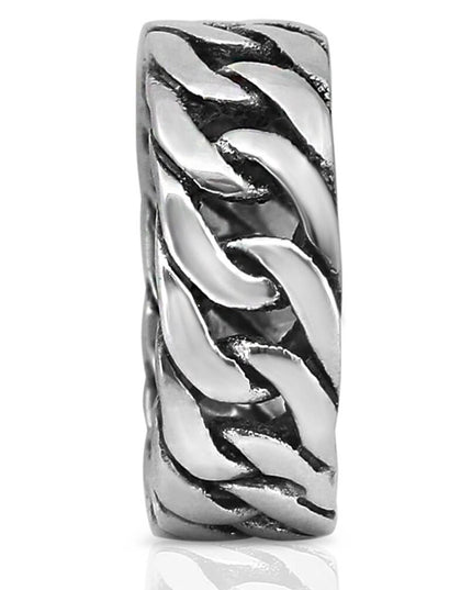 Silver Links 925 Sterling Silver Ring – 9mm Wide Band, Sizes 7–14, Made in Thailand
