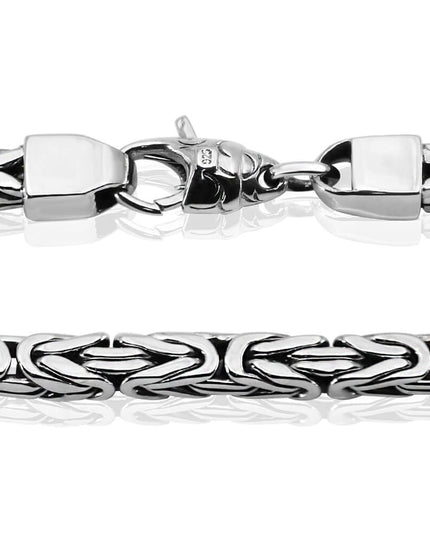Woven Rope 925 Sterling Silver Byzantine Bracelet – 5mm Thick, Lobster Clasp, Sizes 6.5–10.5, Made in Thailand